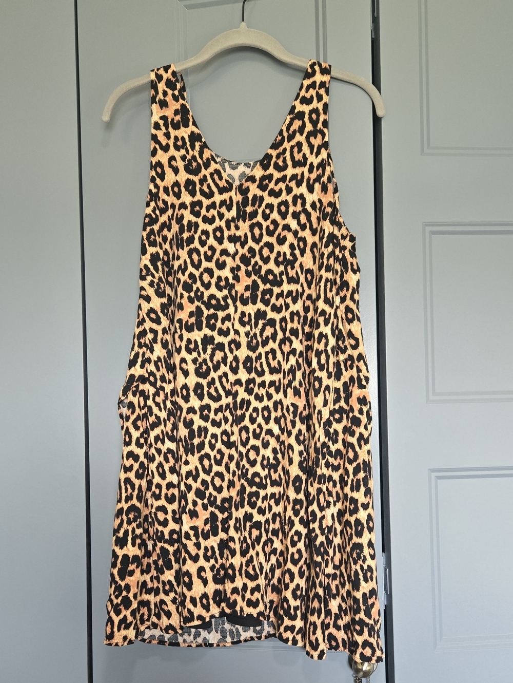 Blue Rain Leopard Print Midi Dress in Tan and Black